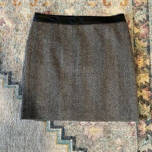 Banana Republic Striped Mini Skirt with Faux Leather Waistband